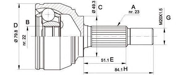 OPEN PARTS CVJ552110 Шарнірний комплект, приводний вал