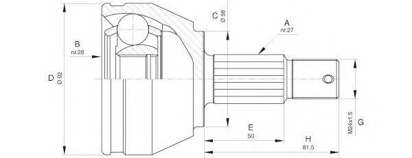 OPEN PARTS CVJ563810 Шарнірний комплект, приводний вал