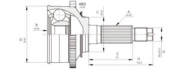 OPEN PARTS CVJ568610 Шарнірний комплект, приводний вал