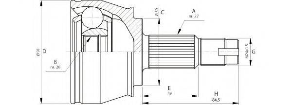 OPEN PARTS CVJ571210 Шарнірний комплект, приводний вал