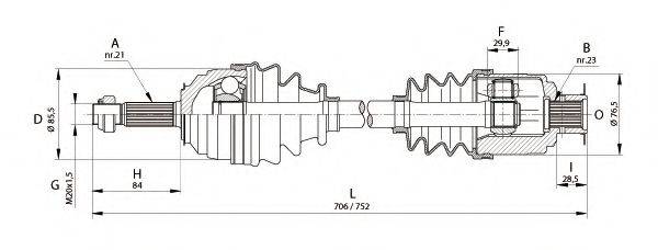 OPEN PARTS DRS613600 Приводний вал