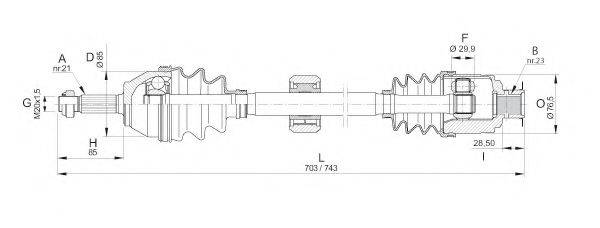 OPEN PARTS DRS614700 Приводний вал