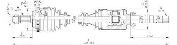 OPEN PARTS DRS624400 Приводний вал