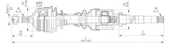 OPEN PARTS DRS624600 Приводний вал