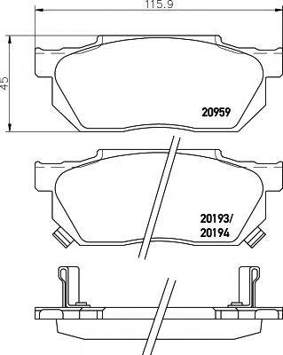 TEXTAR 2095902 Комплект гальмівних колодок, дискове гальмо