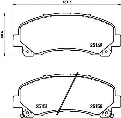 TEXTAR 2514901 Комплект гальмівних колодок, дискове гальмо