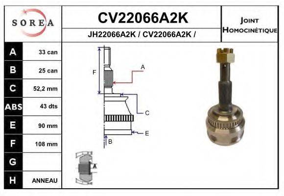 EAI CV22066A2K Шарнірний комплект, приводний вал