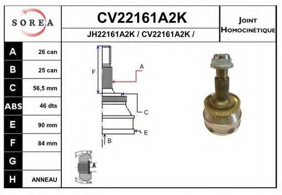 EAI CV22161A2K Шарнірний комплект, приводний вал