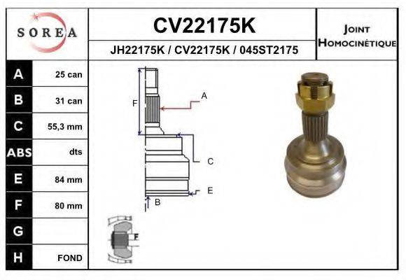 EAI CV22175K Шарнірний комплект, приводний вал