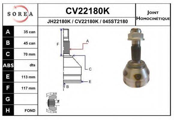 EAI CV22180K Шарнірний комплект, приводний вал