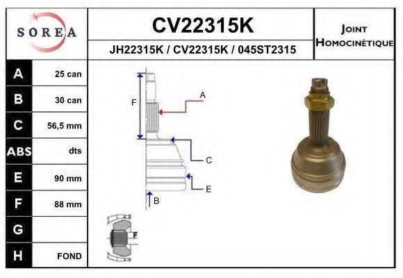 EAI CV22315K Шарнірний комплект, приводний вал