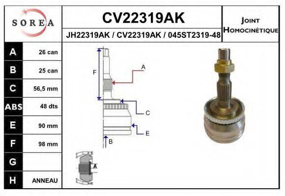 EAI CV22319AK Шарнірний комплект, приводний вал