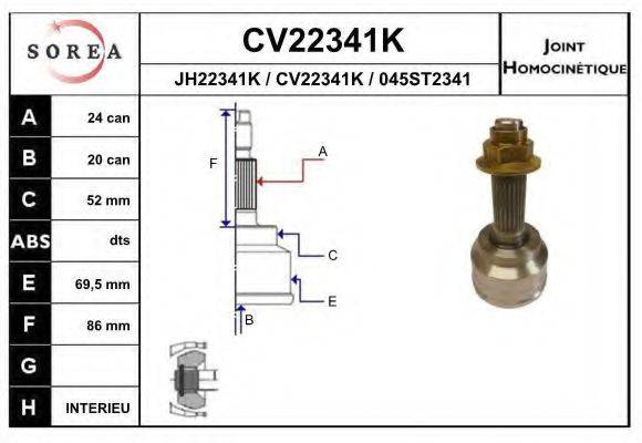 EAI CV22341K Шарнірний комплект, приводний вал