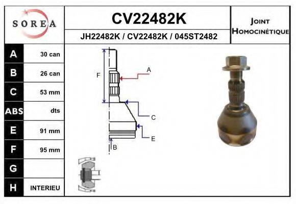 EAI CV22482K Шарнірний комплект, приводний вал