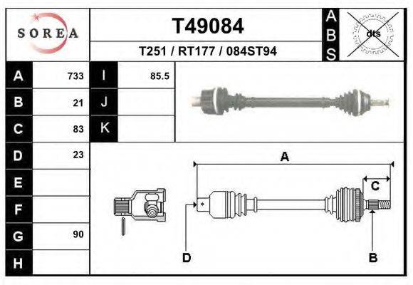 EAI T49084 Приводний вал