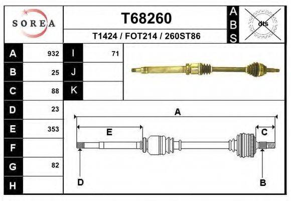 EAI T68260 Приводний вал