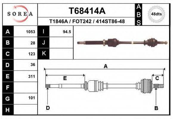 EAI T68414A Приводний вал