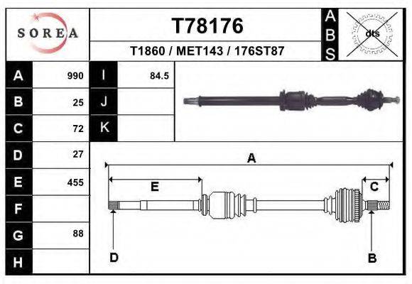 EAI T78176 Приводний вал