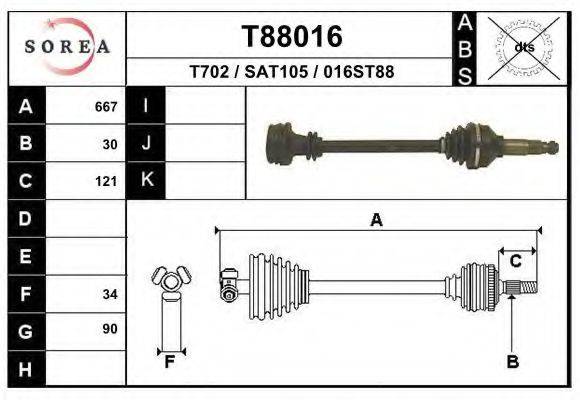 EAI T88016 Приводний вал