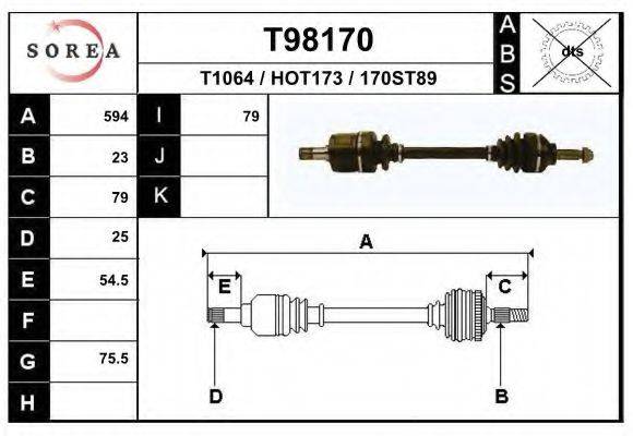 EAI T98170 Приводний вал