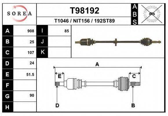 EAI T98192 Приводний вал