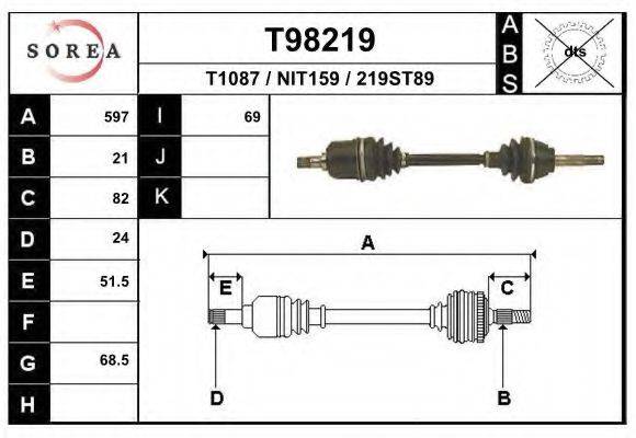 EAI T98219 Приводний вал