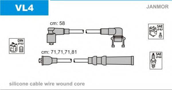JANMOR VL4 Комплект дротів запалювання