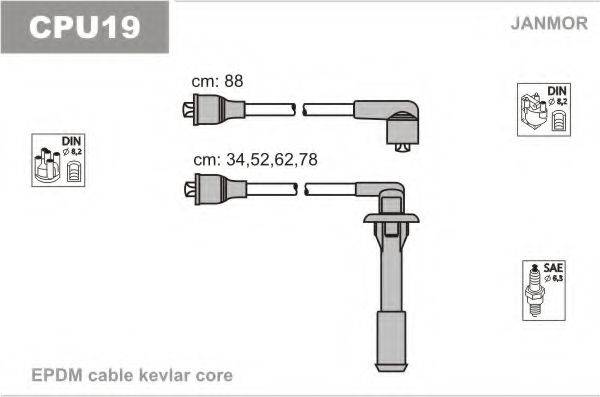 JANMOR CPU19 Комплект дротів запалювання