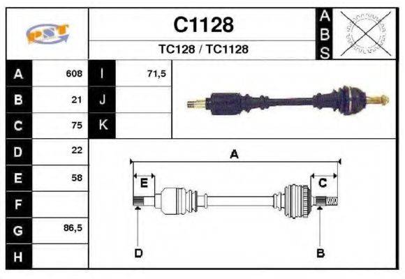 SNRA C1128 Приводний вал