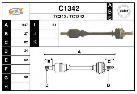 SNRA C1342 Приводний вал