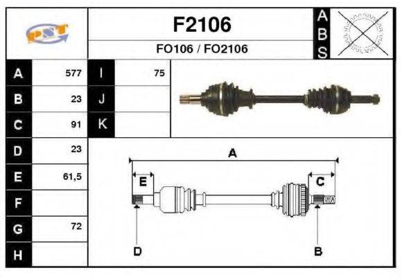 SNRA F2106 Приводний вал