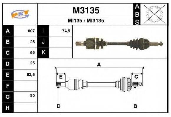 SNRA M3135 Приводний вал