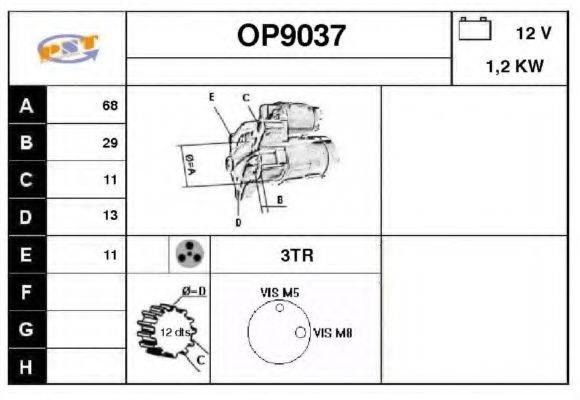 SNRA OP9037 Стартер