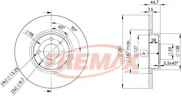 FREMAX BD0355 гальмівний диск