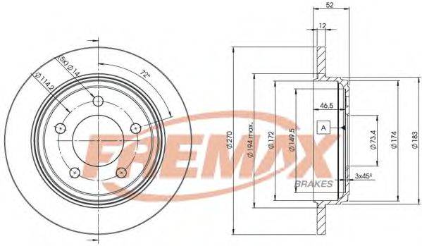 FREMAX BD5356 гальмівний диск