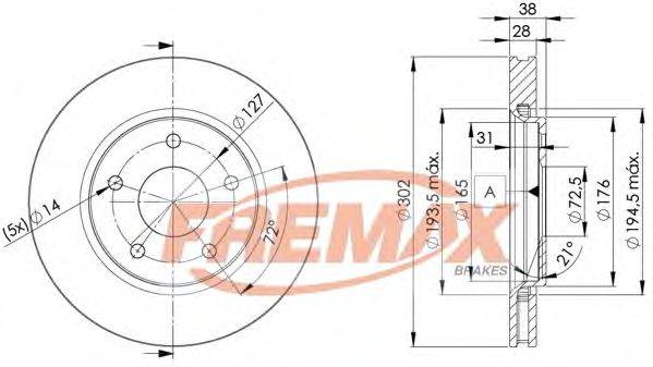 FREMAX BD5170 гальмівний диск