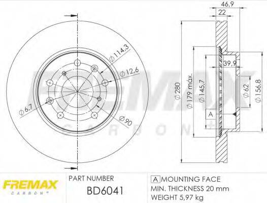 FREMAX BD6041 гальмівний диск