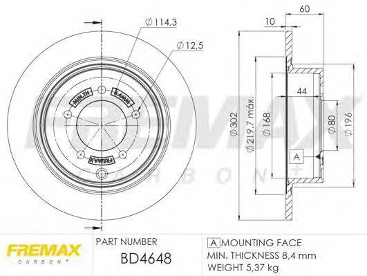 FREMAX BD4648 гальмівний диск