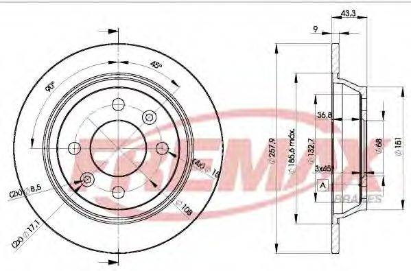 FREMAX BD1543 гальмівний диск