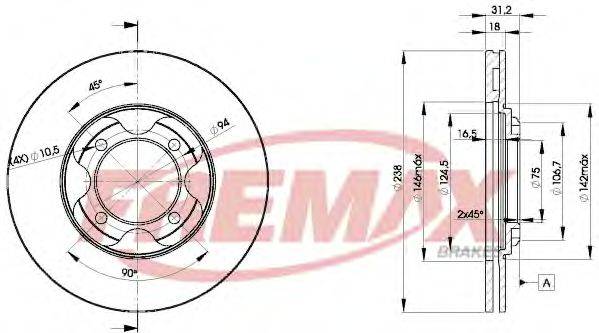 FREMAX BD3261 гальмівний диск