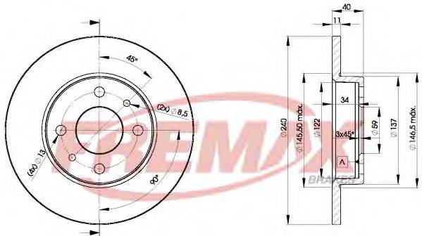 FREMAX BD3465 гальмівний диск