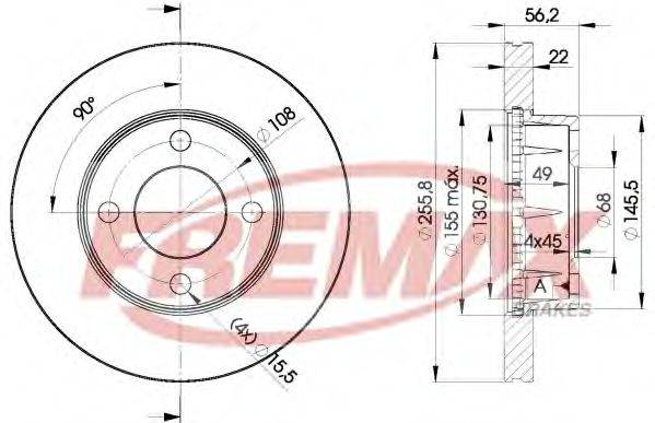 FREMAX BD4013 гальмівний диск