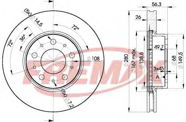 FREMAX BD6567 гальмівний диск