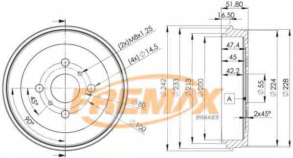 FREMAX BD4445 Гальмівний барабан