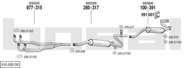 BOSAL 01005550 Система випуску ОГ