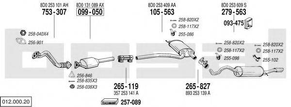 BOSAL 01200020 Система випуску ОГ