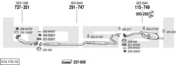 BOSAL 01417010 Система випуску ОГ