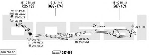 BOSAL 02008980 Система випуску ОГ