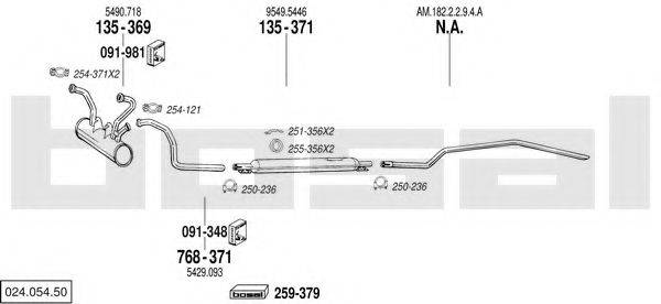 BOSAL 02405450 Система випуску ОГ