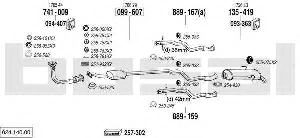 BOSAL 02414000 Система випуску ОГ